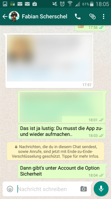 Ende-zu-Ende-Verschlüsselung bei WhatsApp