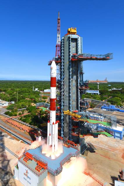 Start des indischen Polar Satellite Launch Vehicle (PSLV)