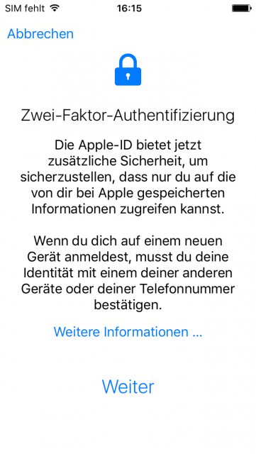 Apples Zwei-Faktor-Authentifizierung