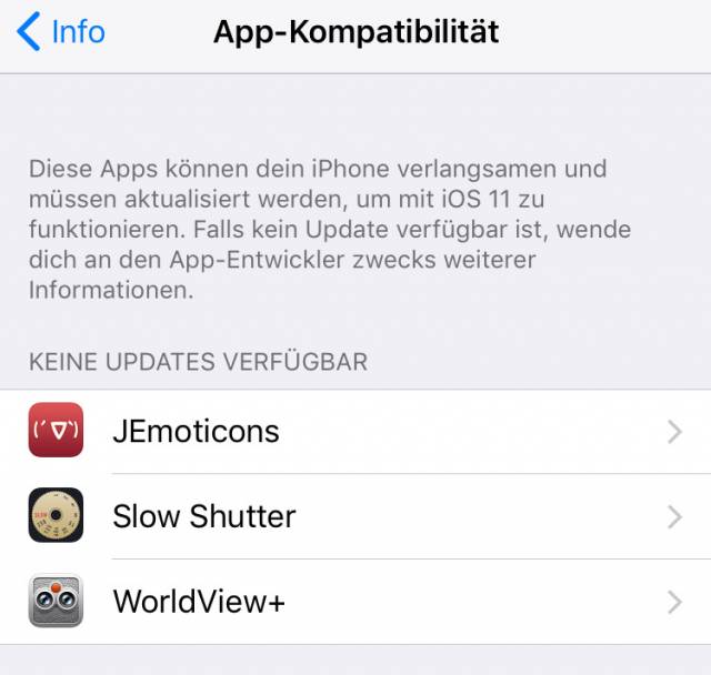 iOS 11: Inkompatible 32-Bit-Apps