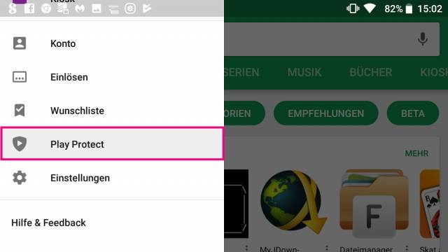 Google Play Protect im Play Store