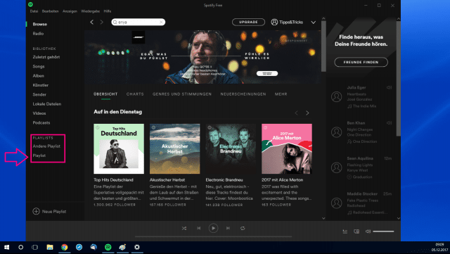 Spotify Playlist Übersicht
