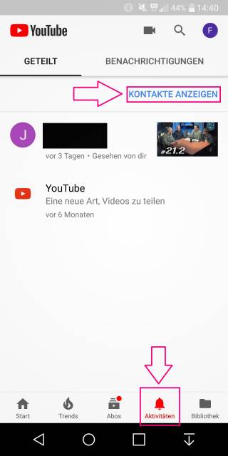 Youtube-Aktivitäten