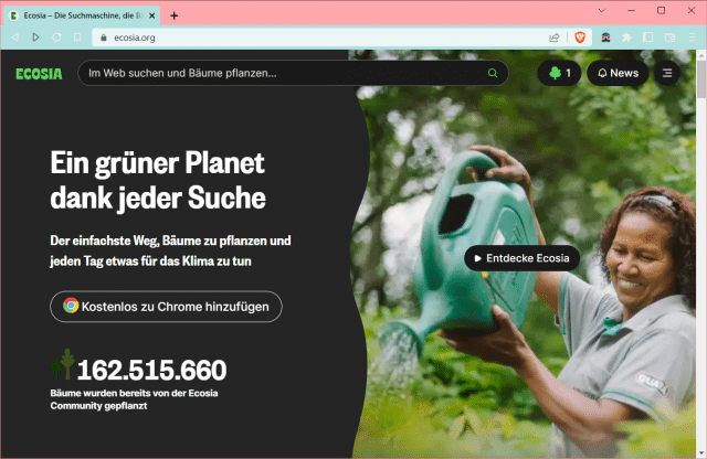 Ecosia Startseite