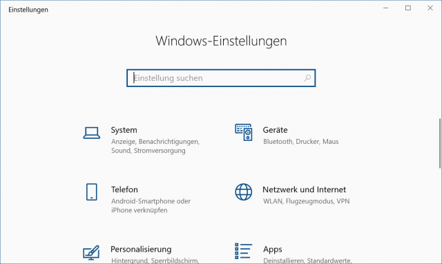 Windows-Einstellungen öffnen
