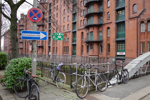 Hamburg Speicherstadt mit Fahrrädern