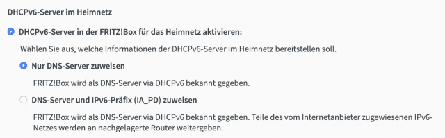 DHCPv6-Server aktivieren