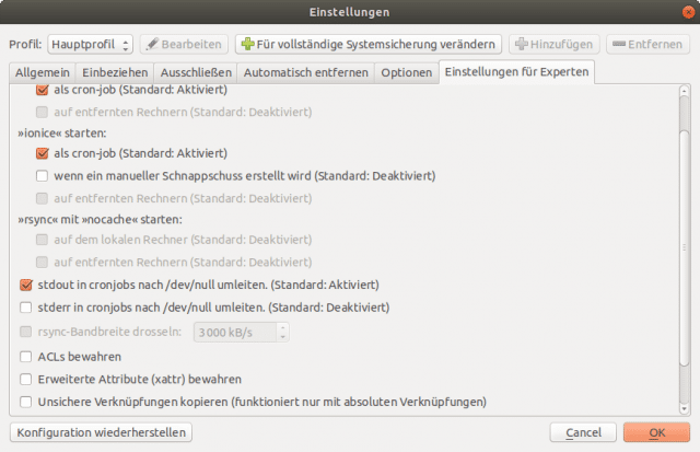 rsync-Cracks können sich hier ebenfalls austoben. 