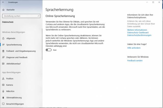 Datenschutz-Einstellungen für Windows 10