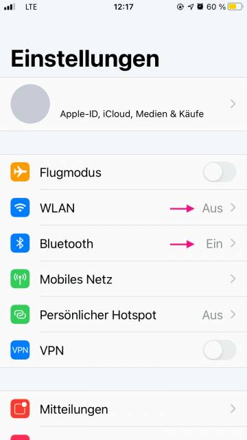 WLAN und Bluetooth aktivieren