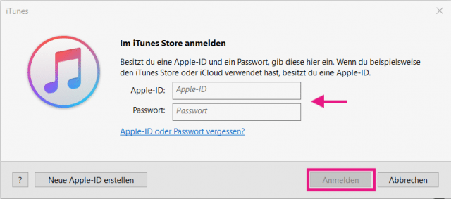 Mit Apple-ID anmelden