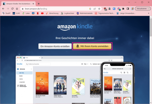 Mit Amazon bei Cloud Reader anmelden