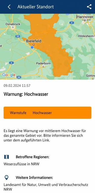 Weserzuflüsse in NRW von Hochwasser betroffen