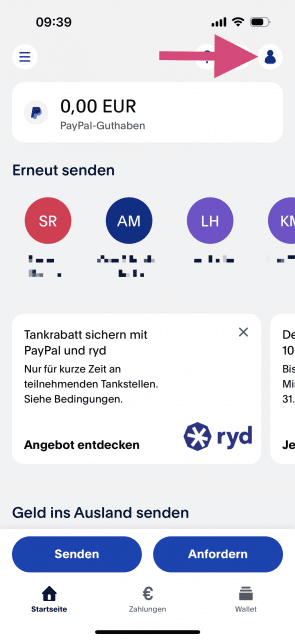 Passkey über die App einrichten