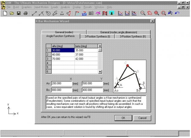 SAM (Simulation and Analysis of Mechanisms)