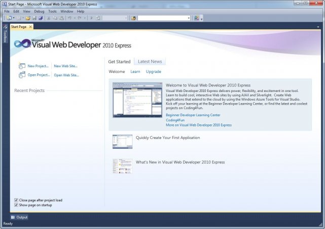 Visual Web Developer 2010 Express