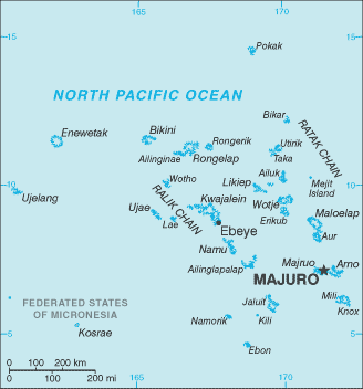 Marshall-Inseln. Karte: CIA
