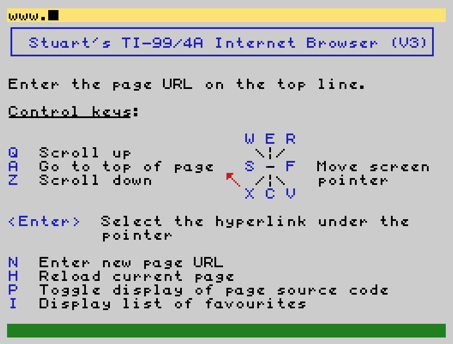 Start: Der Begrüßungsbildschirm führt Nutzer in die Bedienung des Webbrowsers ein.