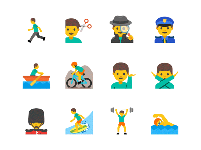 Neue Varianten von 33 bisherigen Emojis