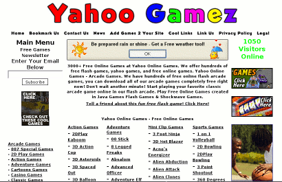 Web-Seite Yahoo Gamez