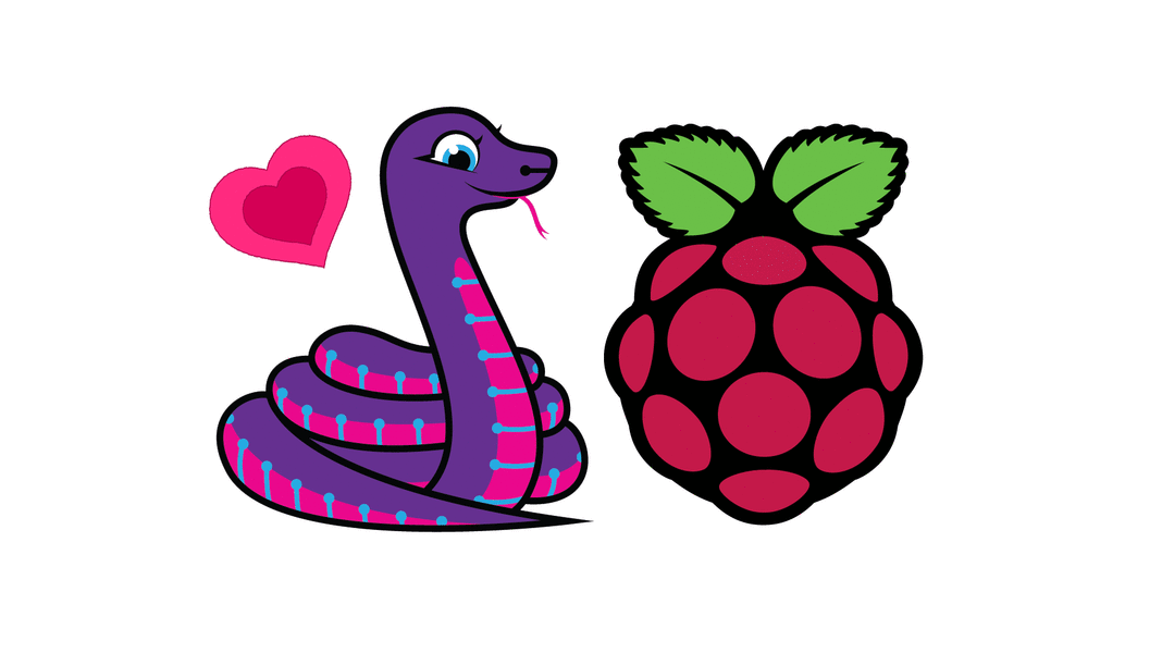 Grafik von Adafruits Python und der Raspberry Pi Himbeere.