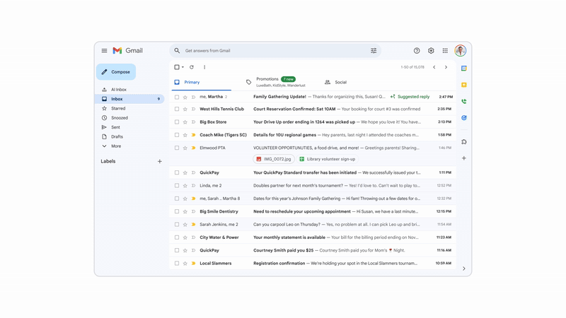 Animation Gmail Gemini Schreibtools