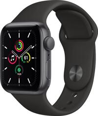 Apple Watch SE (GPS) 40mm space grau mit Sportarmband schwarz (MYDP2FD)