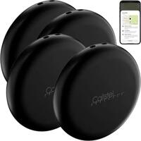 Callstel Schlüsselfinder Mini: 4er-Set Mini-Schlüssel-/Gegenstandsfinder, AirTag-komp., MFi, schwarz (Schlüsselanhänger, Bluetooth, Gegenstand-Ortungsgerät, Sclüsselanhänger)