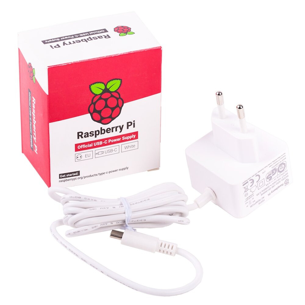 Offizielles Netzteil USB-C für Raspberry Pi 4 Model B - weiß