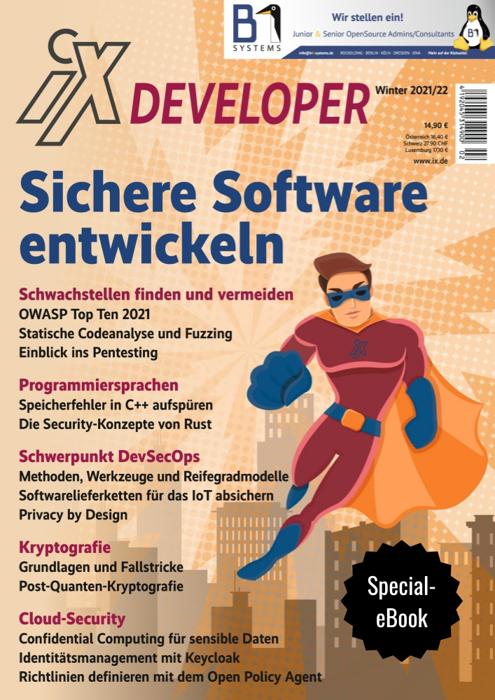 iX-Sonderheft Sichere Software entwickeln 2021/22 (Special-eBook)