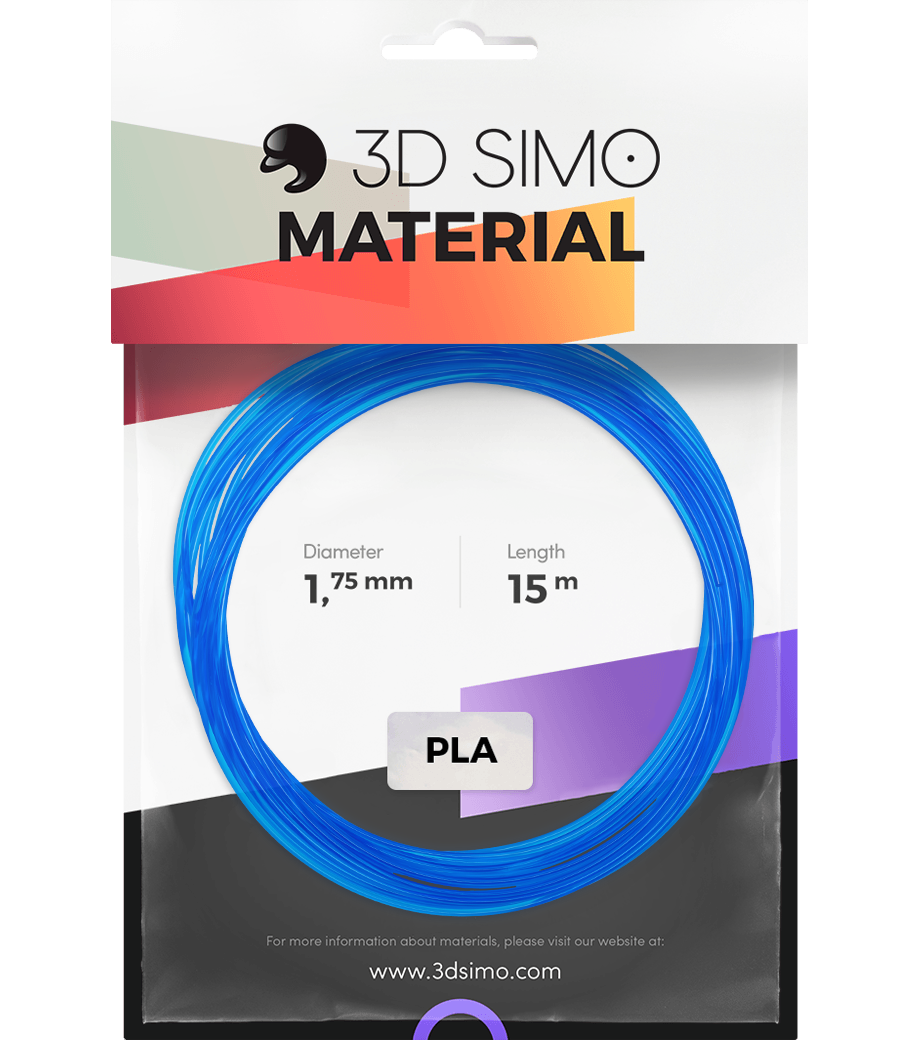 3Dsimo Filament PLA Transparent blau, rot & weiß