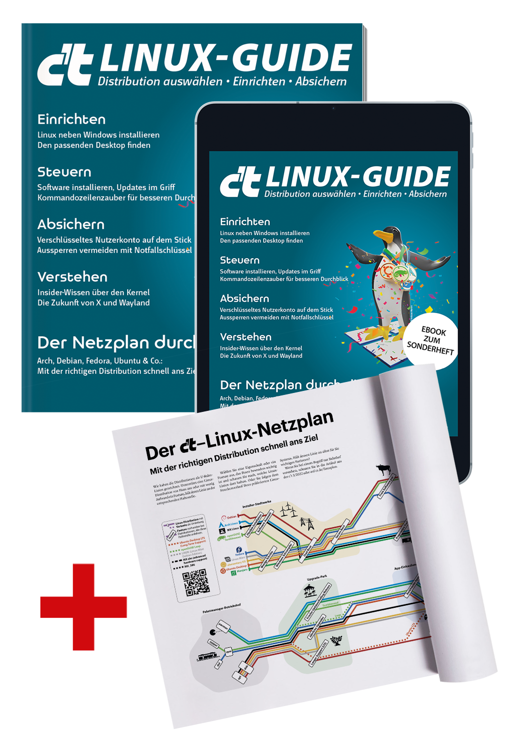 Superbundle c't Linux-Guide 2022 (Heft + PDF + Netzplan)