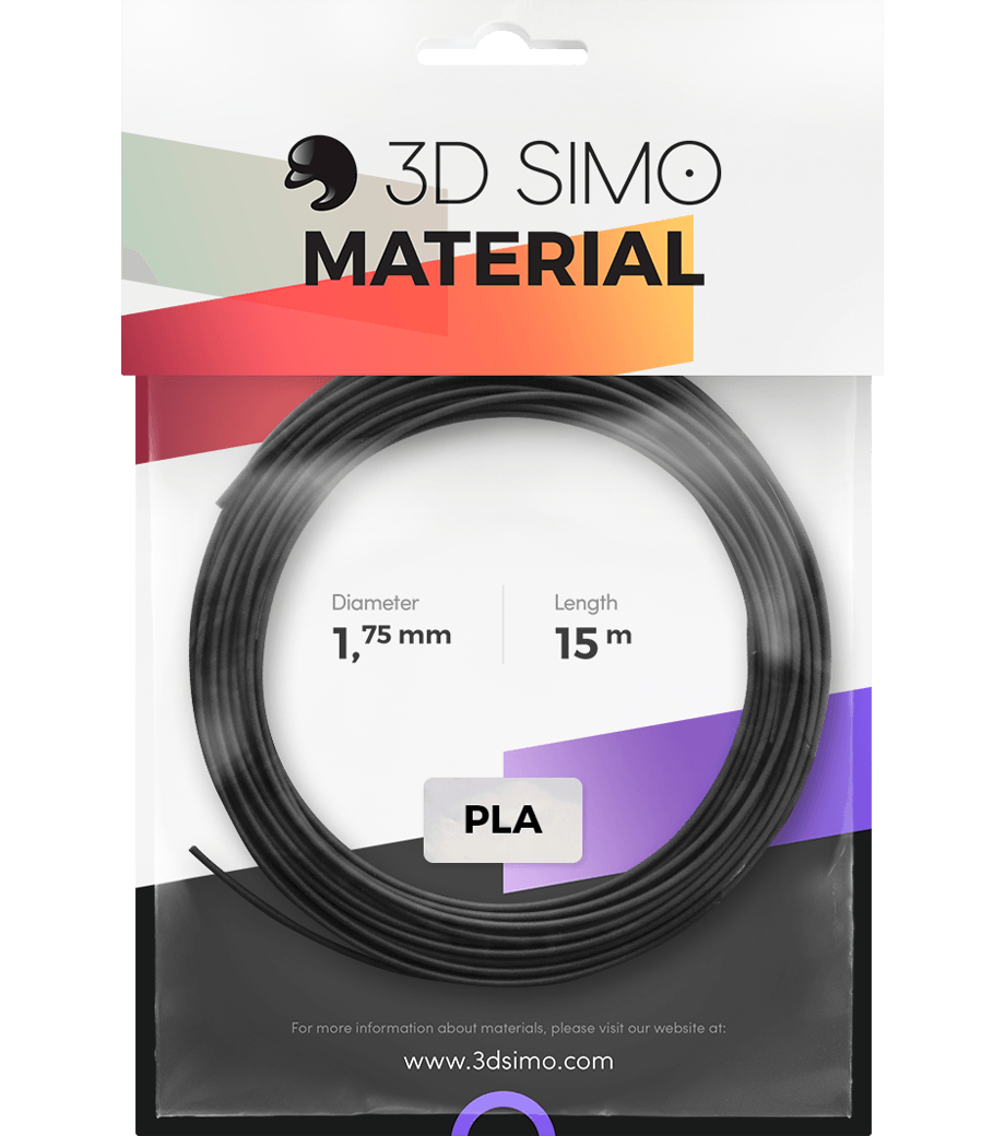 3Dsimo Filament PLA 1 schwarz, gold & grau