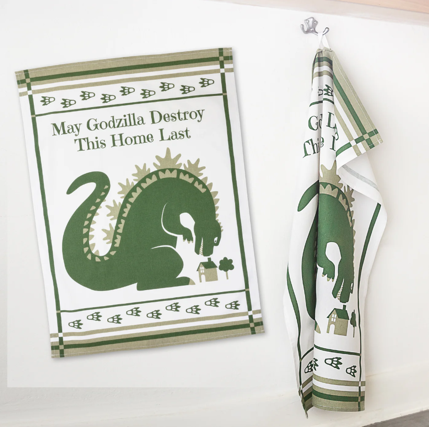 Geschirrhandtuch "May Godzilla destroy this home last"