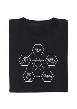 T-Shirt: Stein Schere Papier Spock Echse 