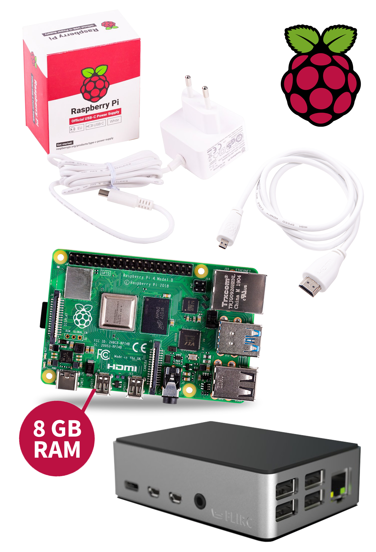 FLIRC-Bundle mit Raspberry Pi 4 Model B, 8GByte