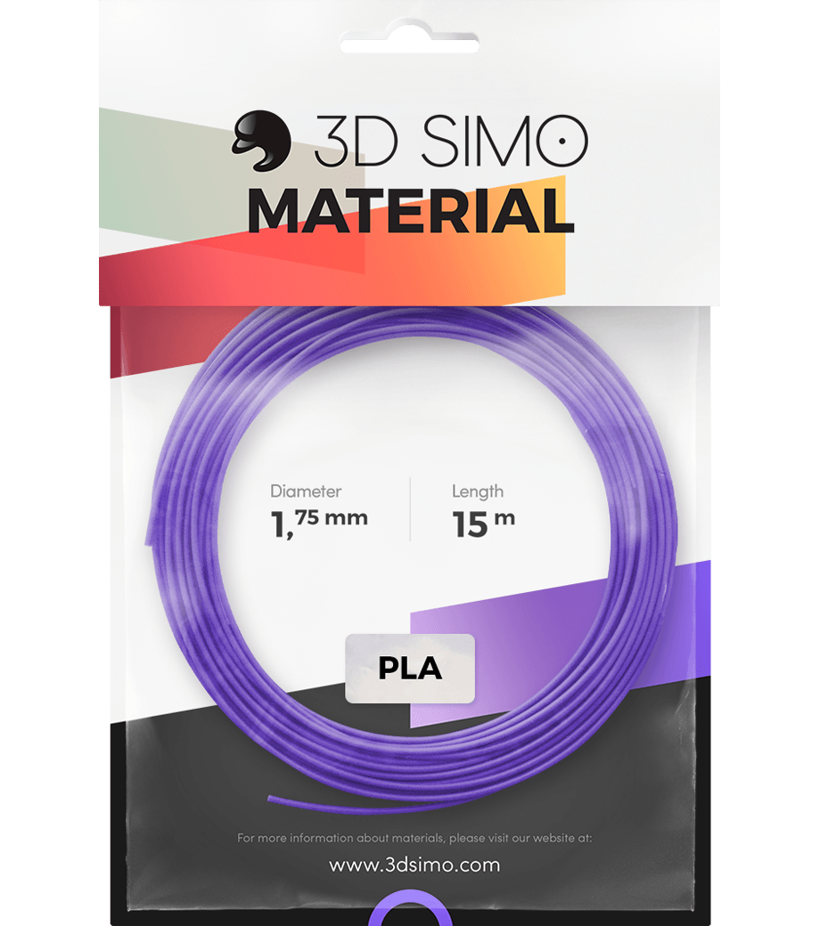 3Dsimo Filament PLA 2 rot, violett & grün