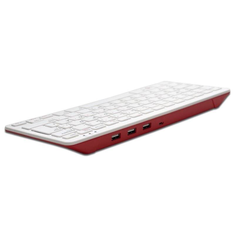 Offizielle Raspberry Pi Tastatur mit Maus - weiß/rot