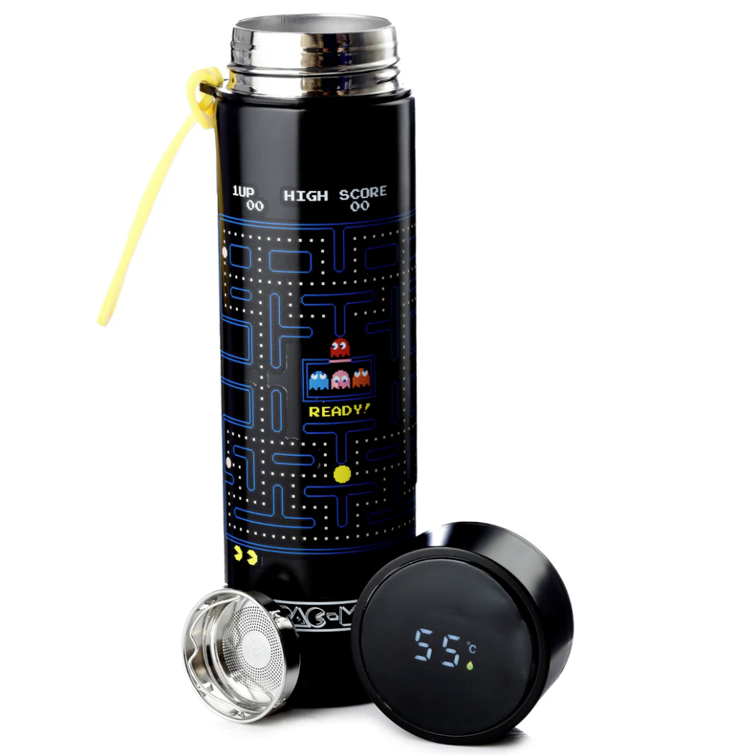 Pac-Man Trinkflasche mit Digital Thermometer