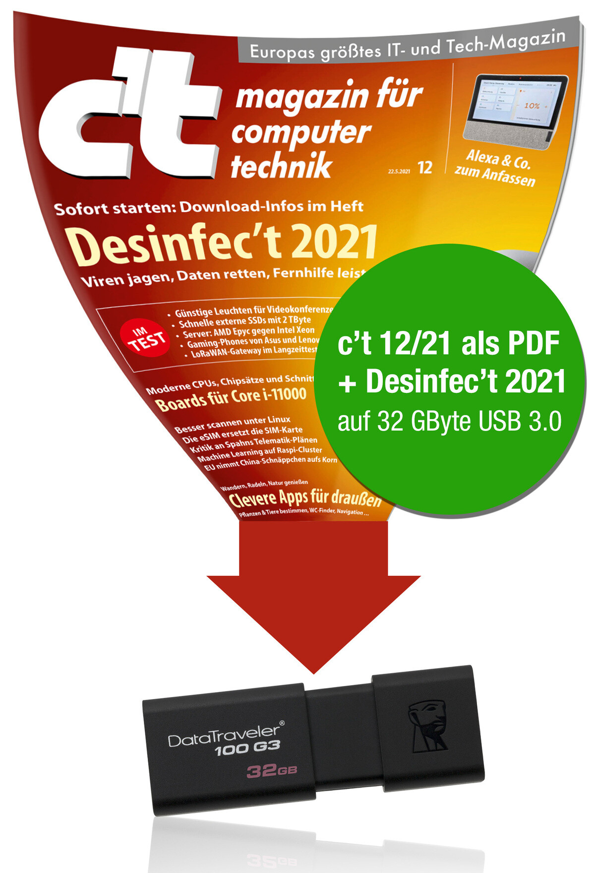 c't 12/2021 auf Desinfec't-Stick