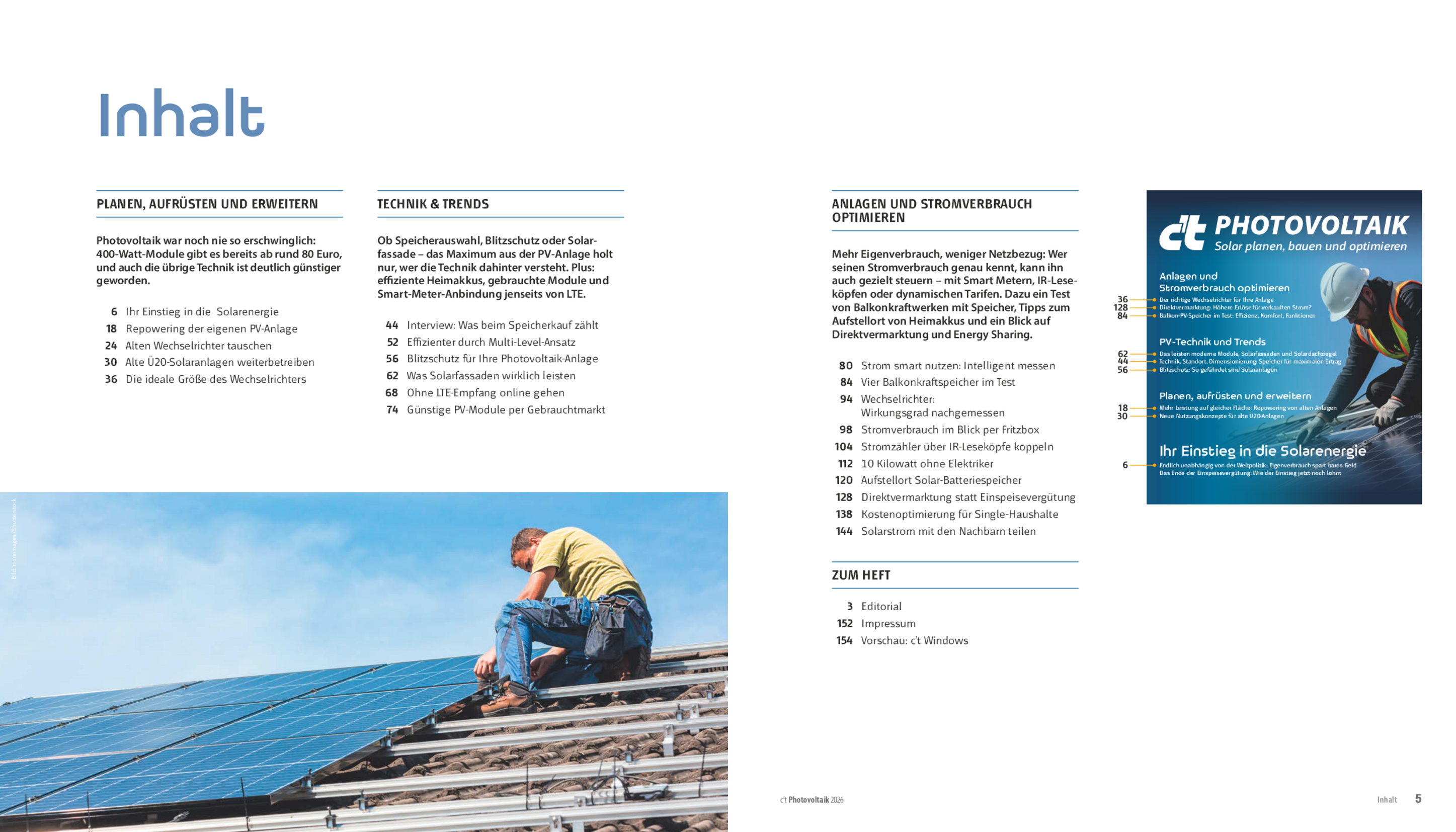 Produktbild für Bundle c't Photovoltaik 2026 (Heft + PDF)