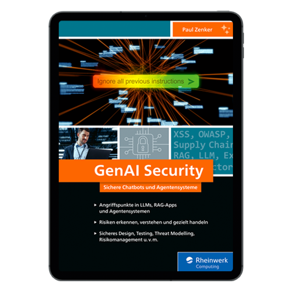 Abbildung zu eBook "GenAI Security - Sichere Chatbots und Agentensysteme"