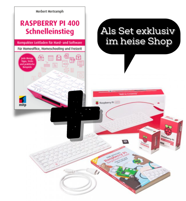 Bundle: Raspberry Pi 400 + Schnelleinstieg-Fachbuch