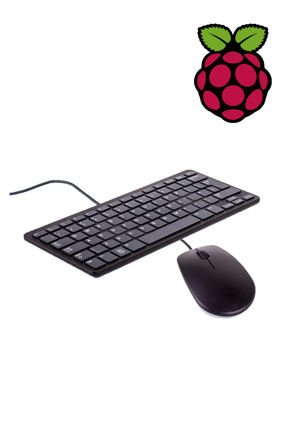 Offizielle Raspberry Pi Tastatur mit Maus - schwarz/grau