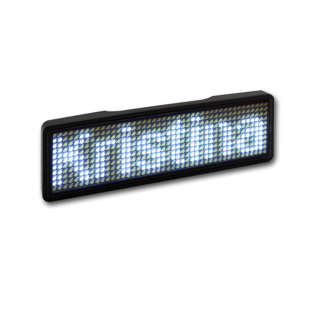 weiß - LED Namensschild - Rahmen schwarz, LED weiß