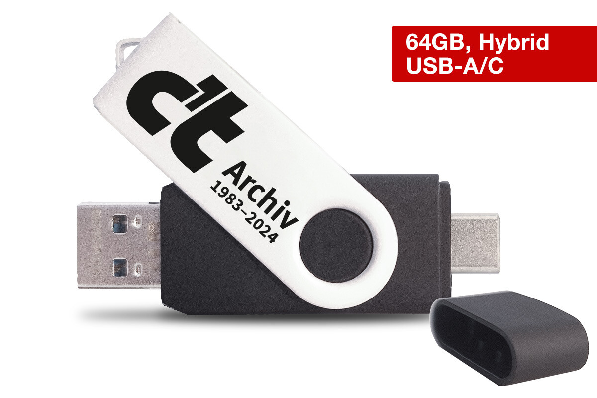 c't Gesamtarchiv-Stick 1983-2024 (64GB, USB-A/C)