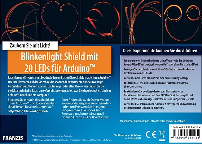 Franzis Blinkenlight Shield mit 20 LEDs für Arduino