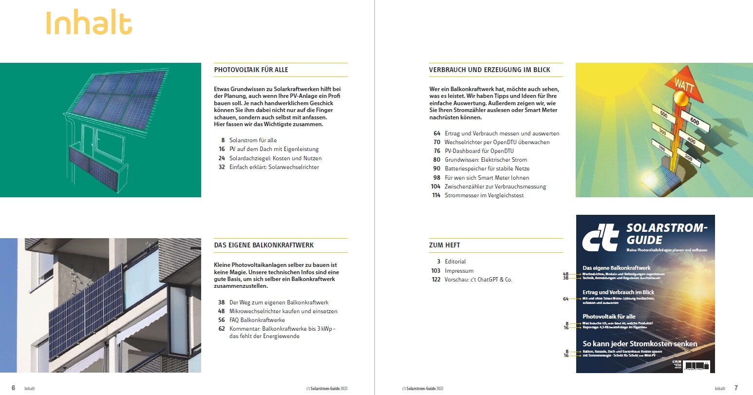 Superbundle c't Solarstrom-Guide 2023 (Heft + PDF + Buch)