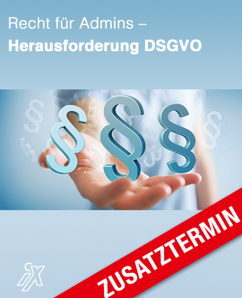 Recht für Admins - Herausforderung DSGVO (heise online webinar)