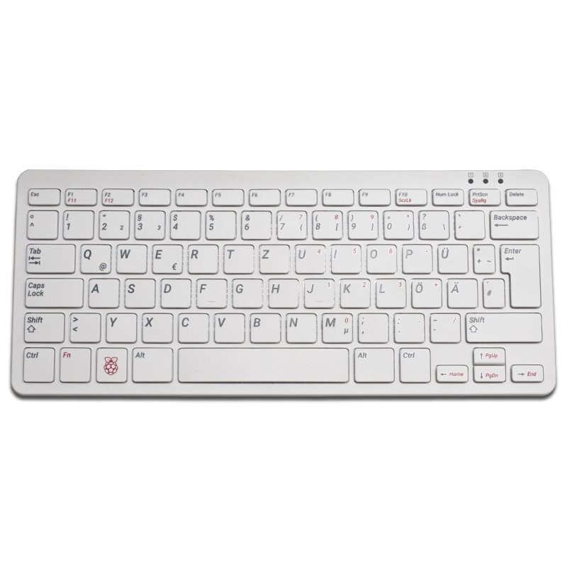 Offizielle Raspberry Pi Tastatur mit Maus - weiß/rot